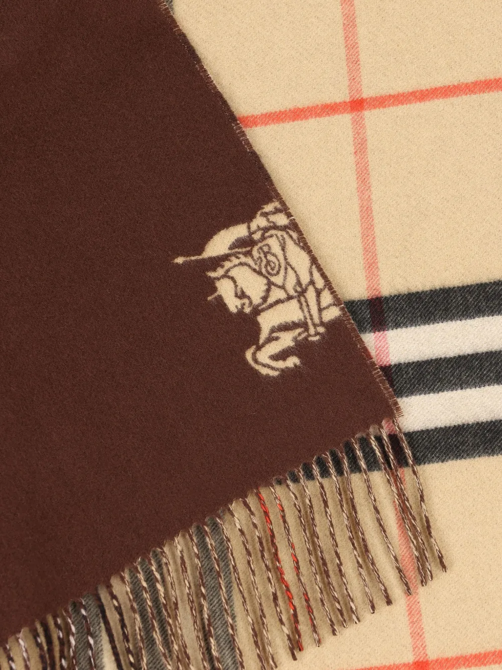 Burberry knight-logo check scarf | Women | Image 2