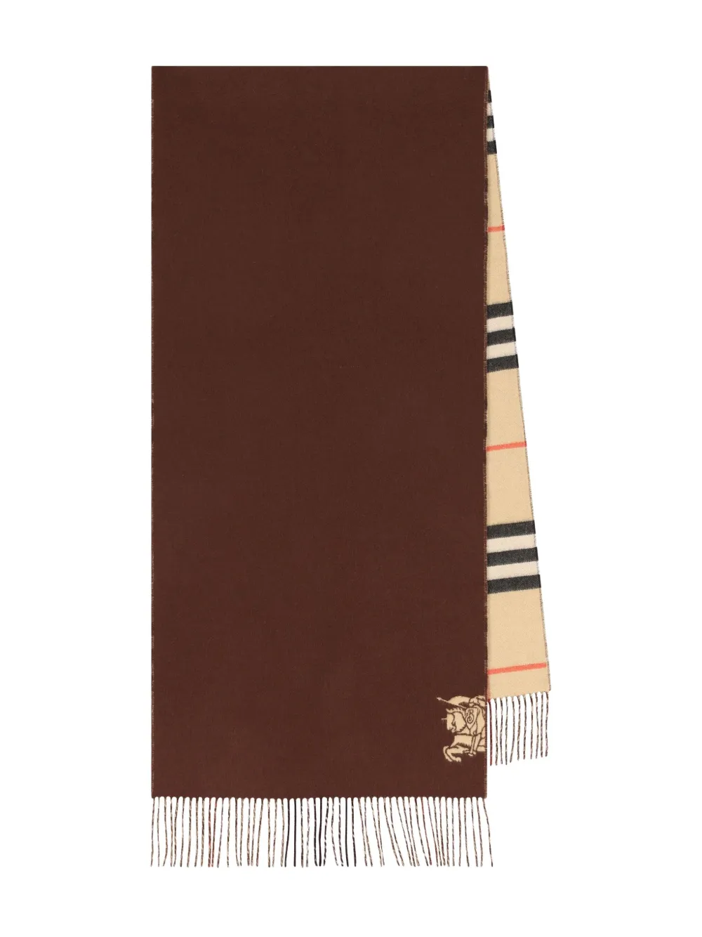 Burberry knight-logo check scarf | Brown | Image 1