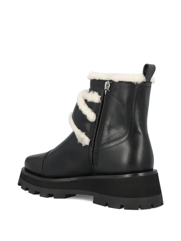 Jimmy Choo Meena shearling-trimmed Boots | Black | FARFETCH CA