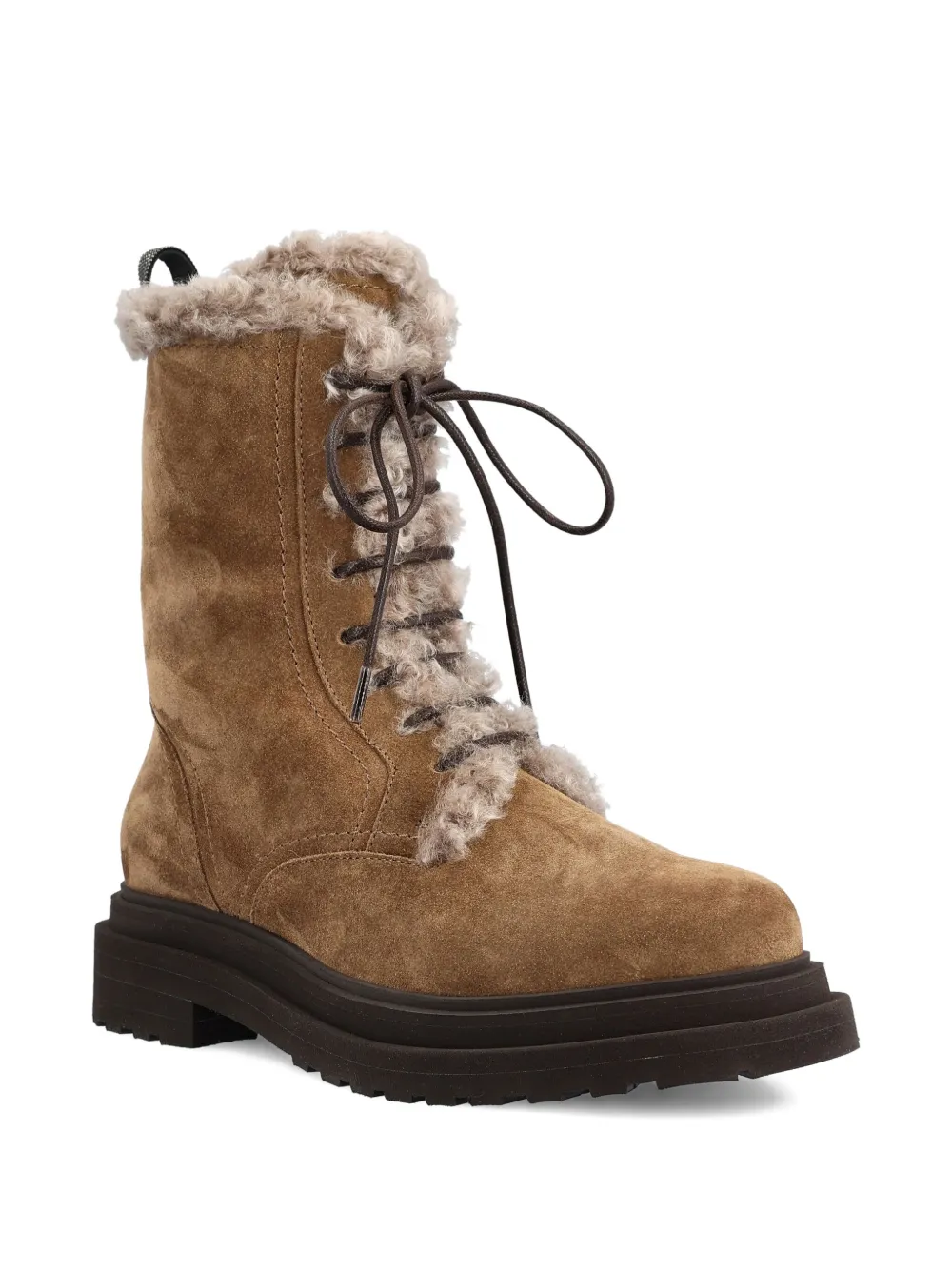 Brunello Cucinelli shearling boots Brown