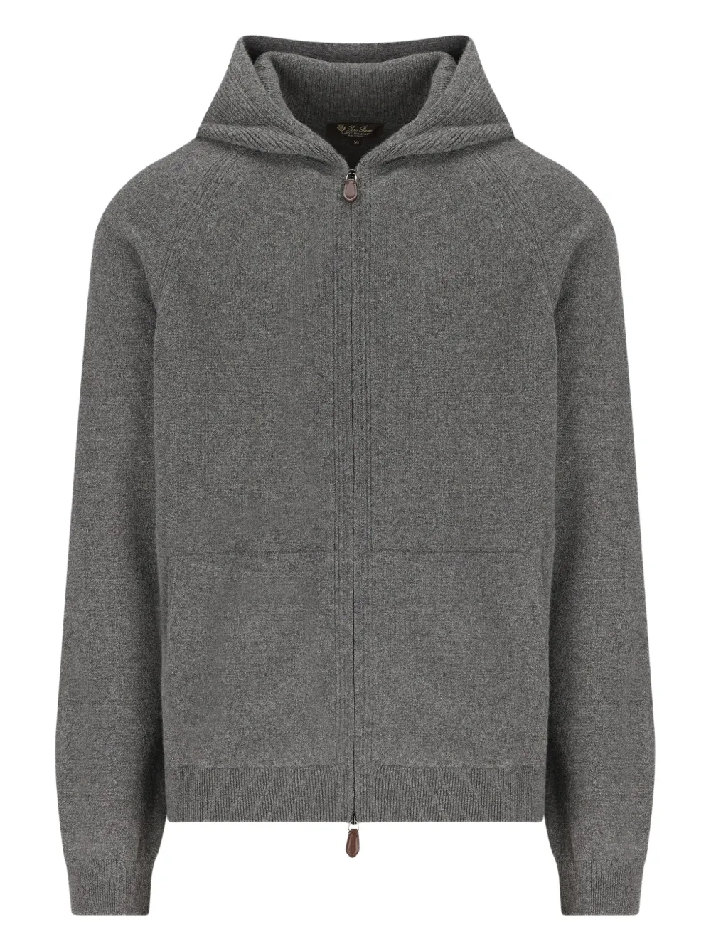 Loro Piana knitted zip-up hoodie | Grey | Image 1