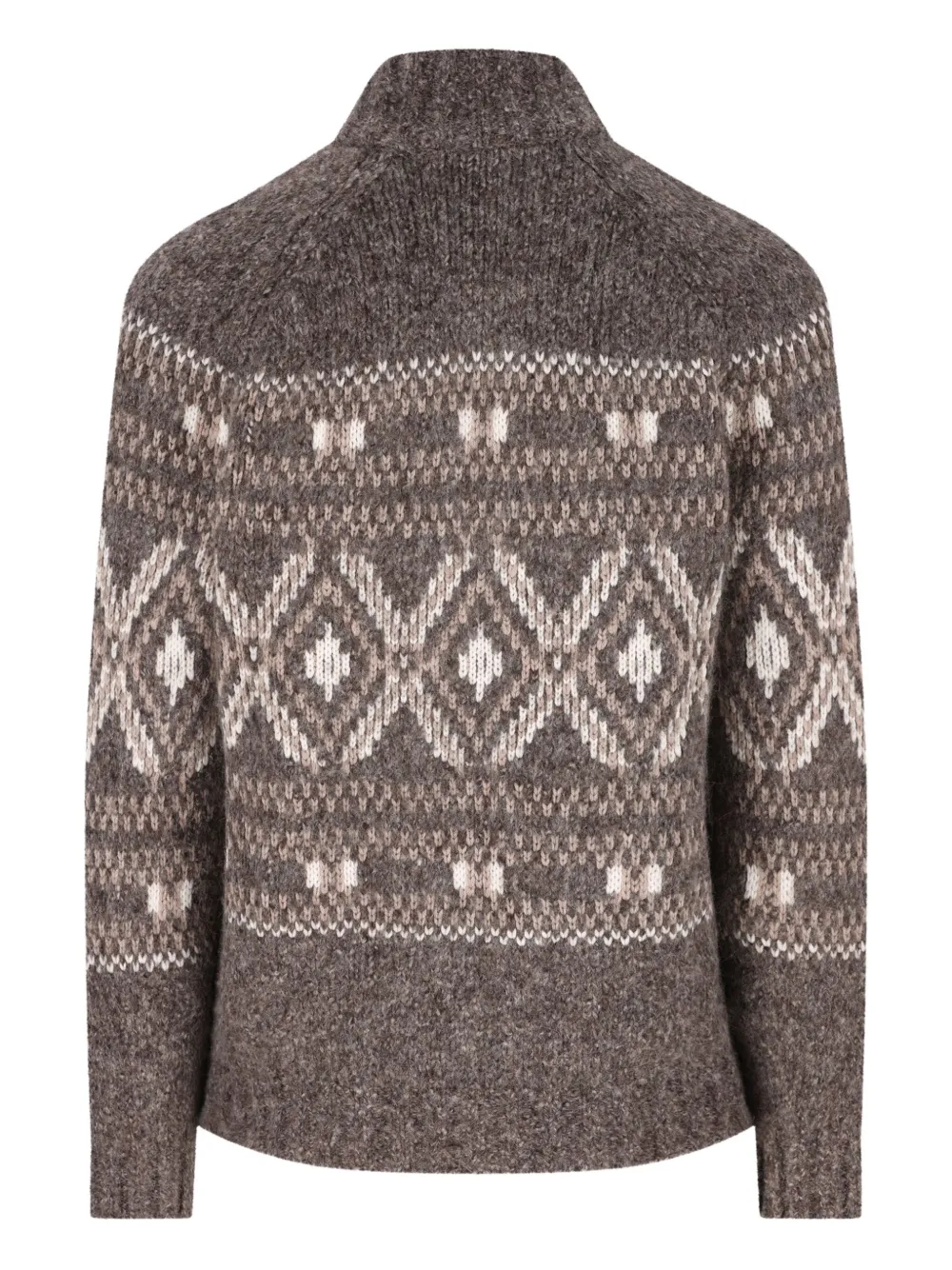 Brunello Cucinelli Fairisle-pattern Cardigan In Brown