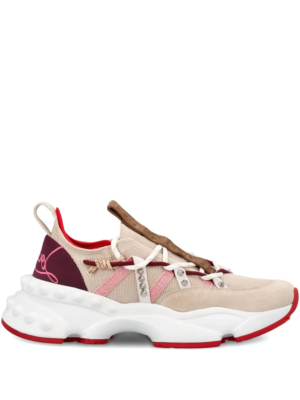 Christian Louboutin studded leather sneakers | Pink | Image 1