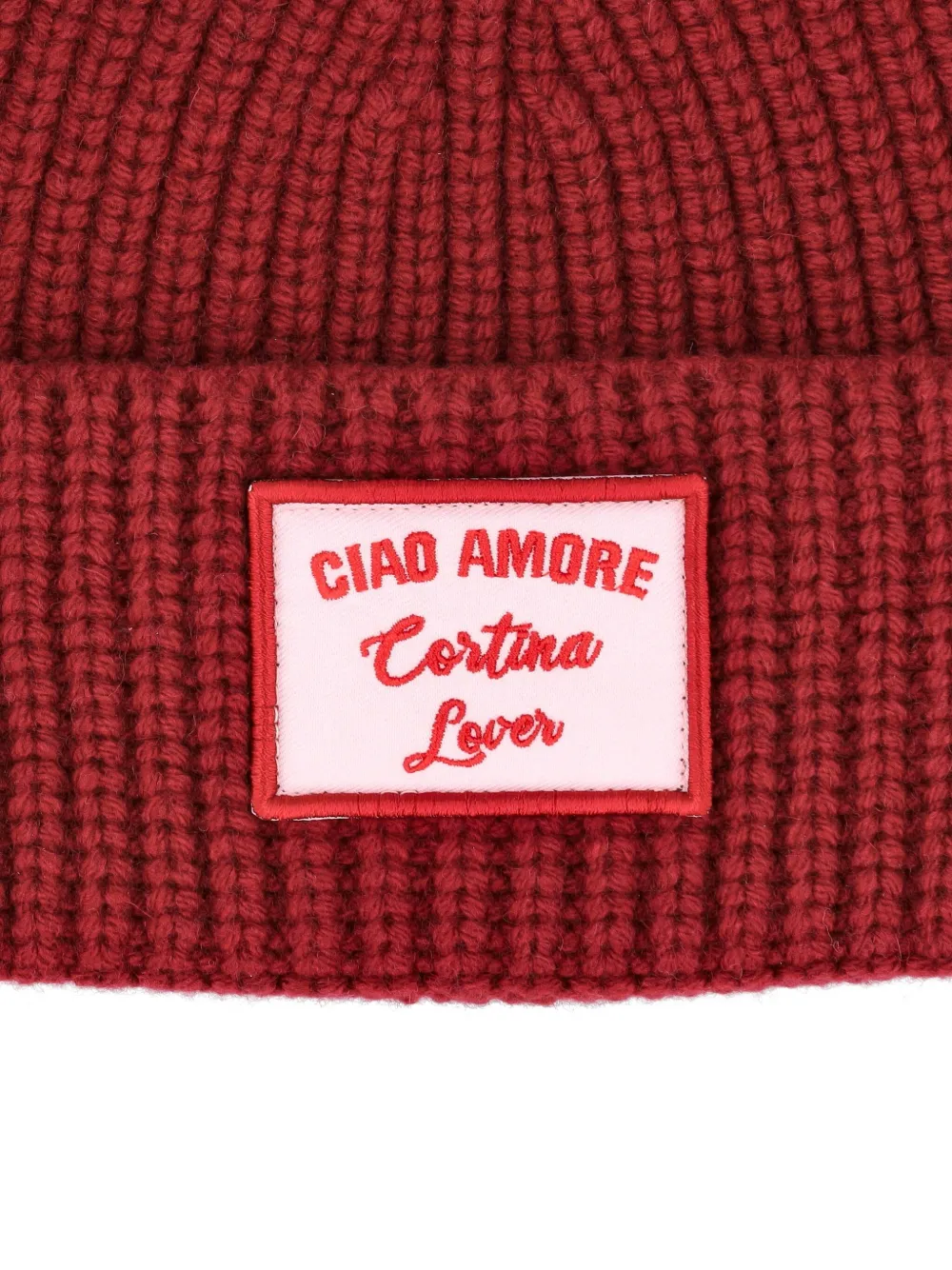 Giada Benincasa Ribbed Logp-patch Beanie In Burgundy