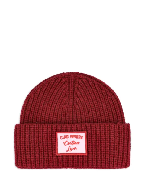 Giada Benincasa ribbed logp-patch beanie