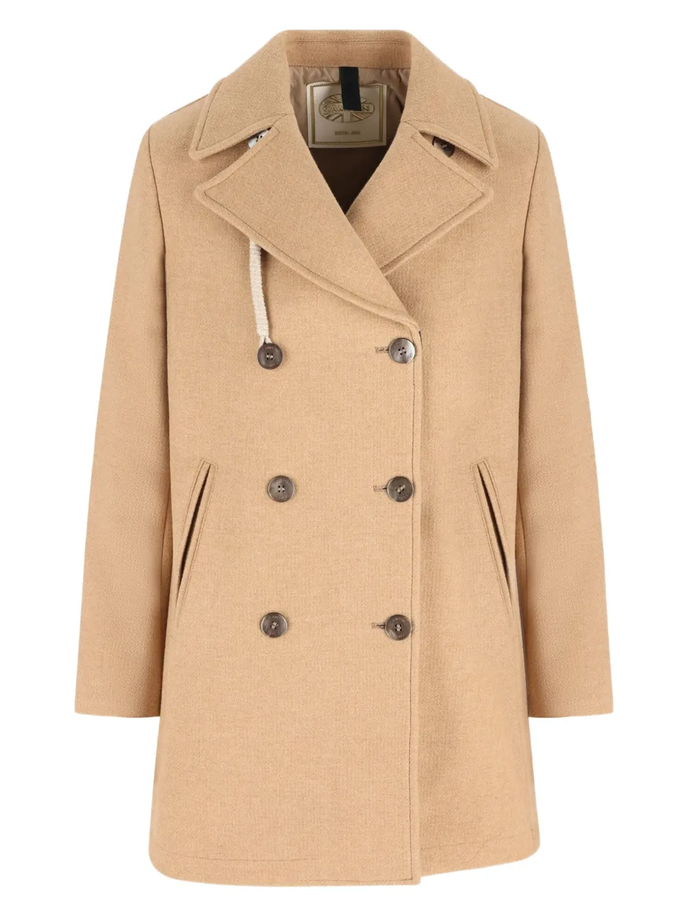 Camplin Double-breasted Coat In Brown