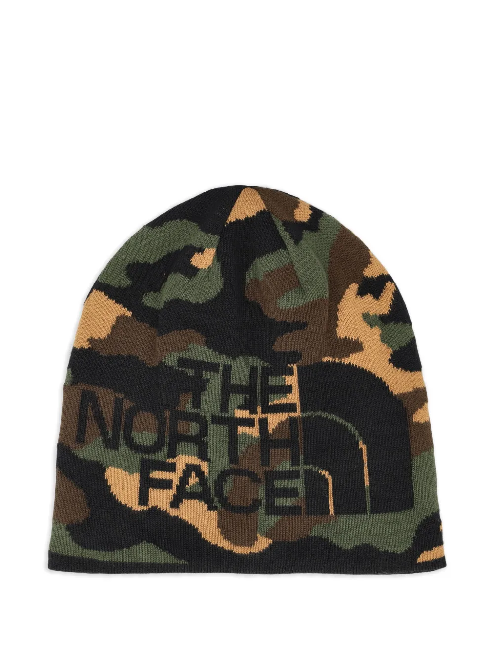 The North Face Camouflage Reversible Beanie In Black