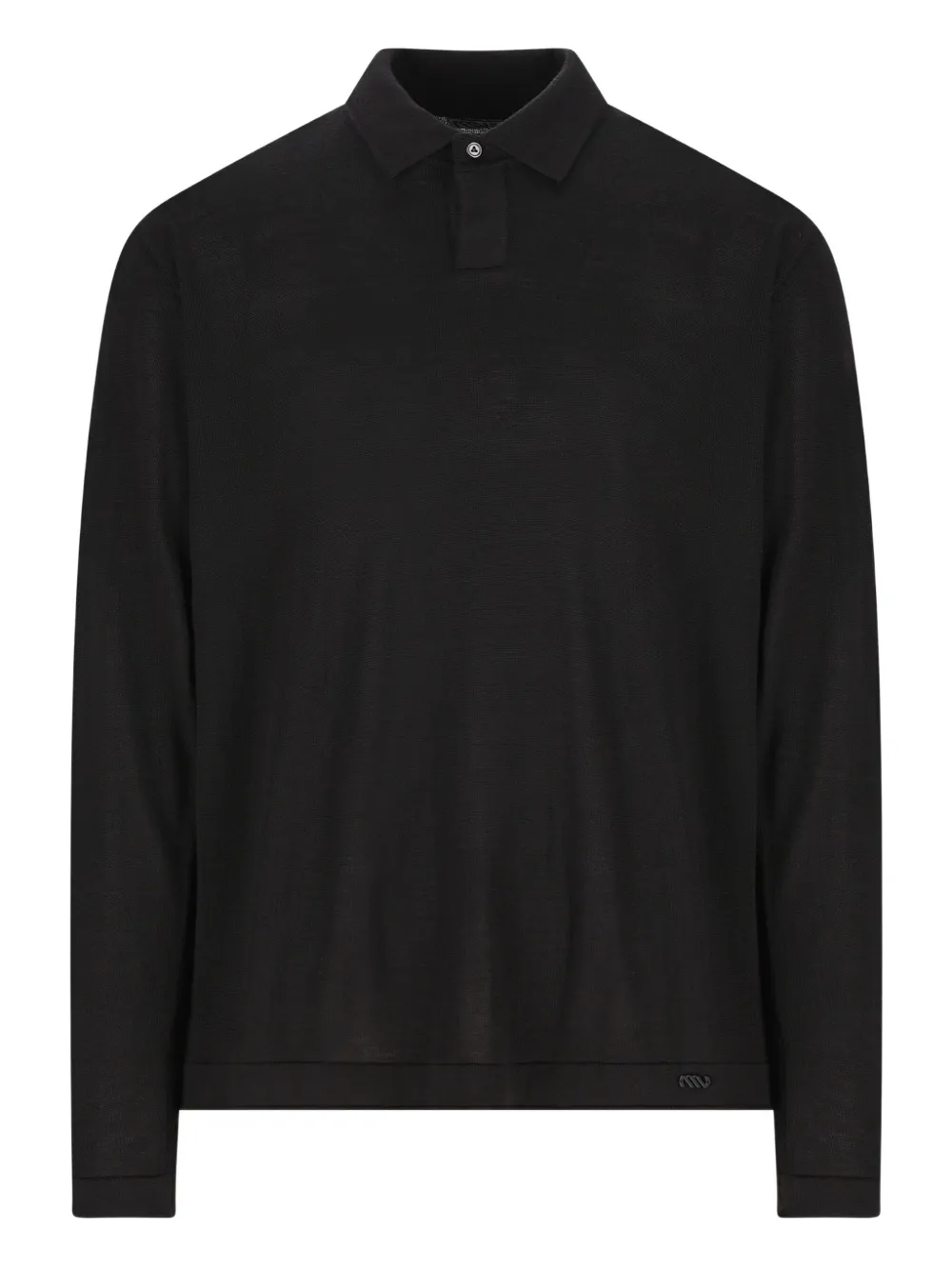 Massimo Osti Studio Long-sleeved Polo Shirt In Black