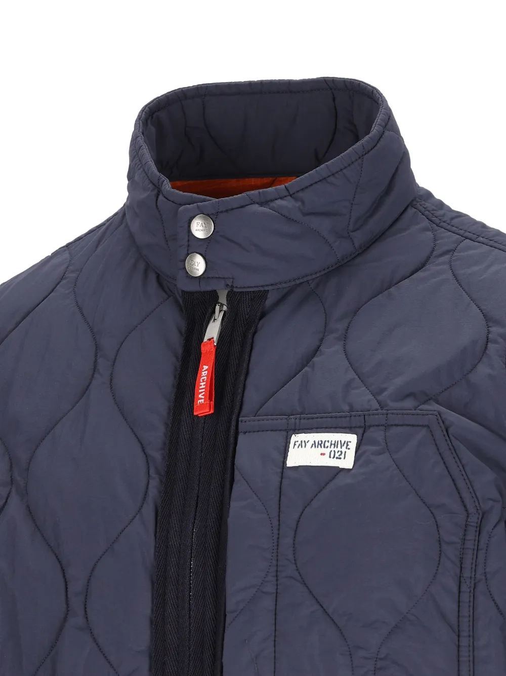 Fay Quilted Zip-front Jacket In Blue