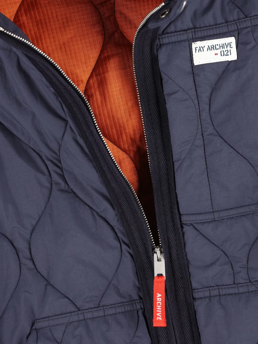 Fay Quilted Zip-front Jacket In Blue