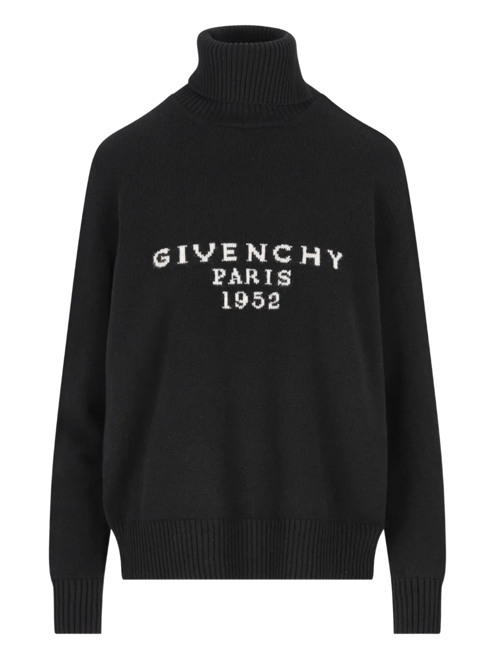 Givenchy Paris 1952 Turtleneck Knit Sweater In Black