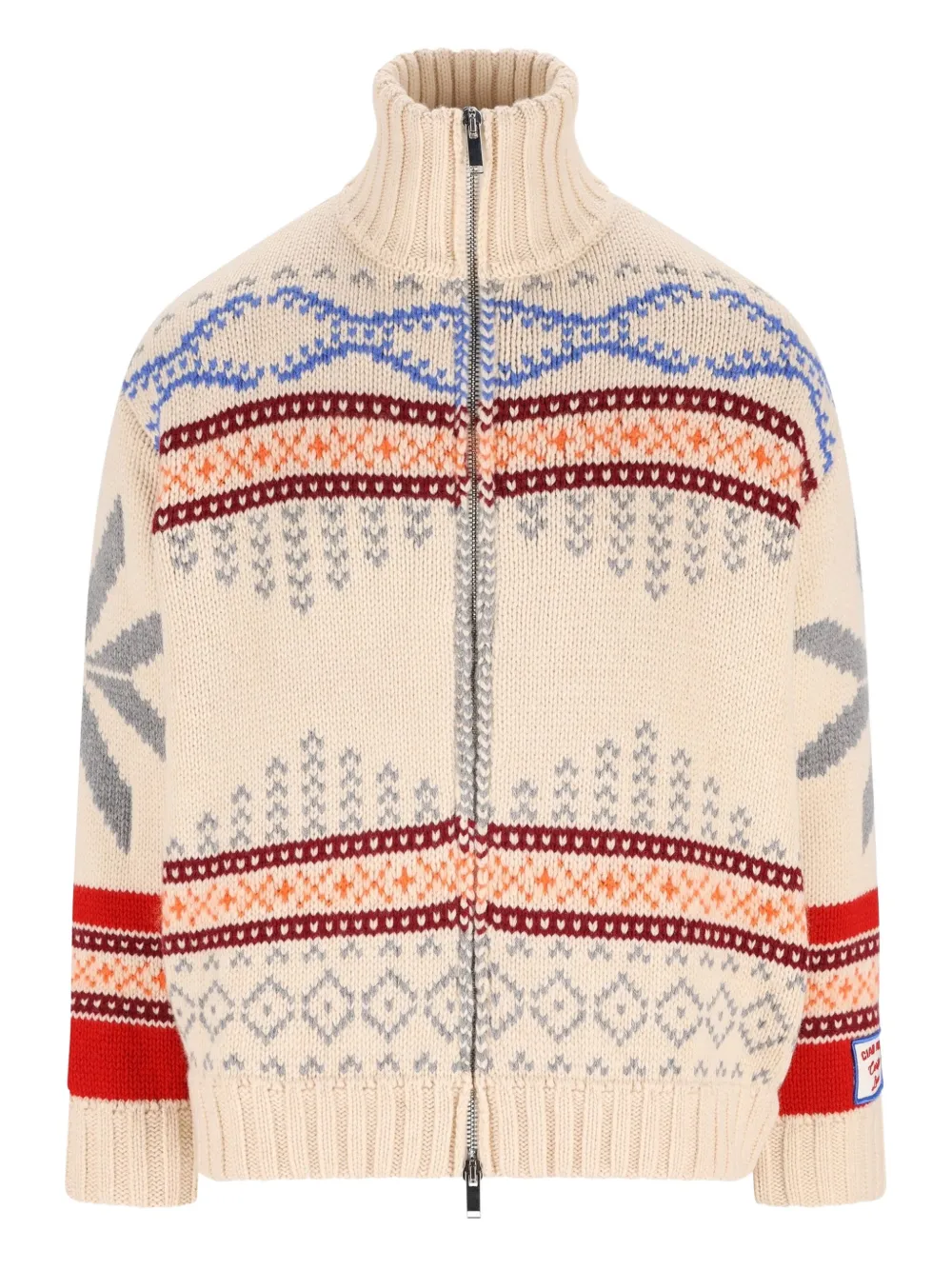 Giada Benincasa Fairisle-pattern zip-up jacket | Neutrals | Image 1