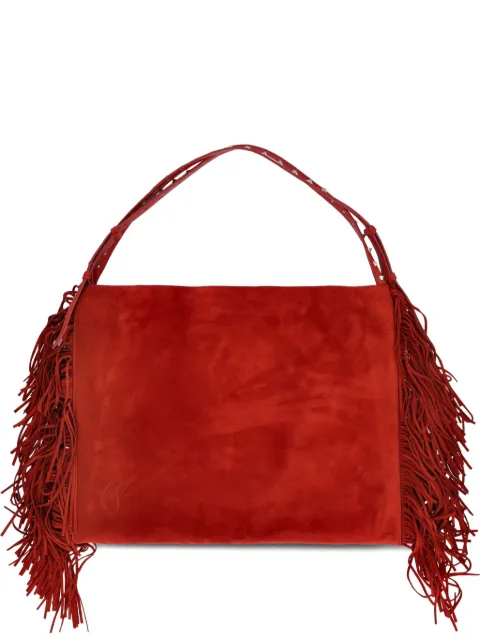 Christian Louboutin fringed suede-leather tote bag