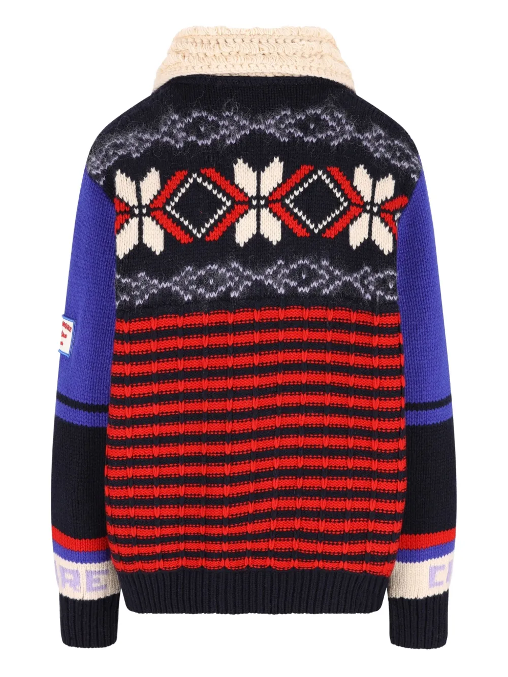 Giada Benincasa Fair Isle-pattern Zip-up Cardigan In Brown