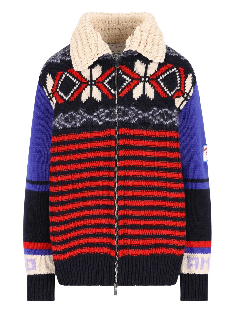 Giada Benincasa Fair Isle-pattern Zip-up Cardigan In Brown