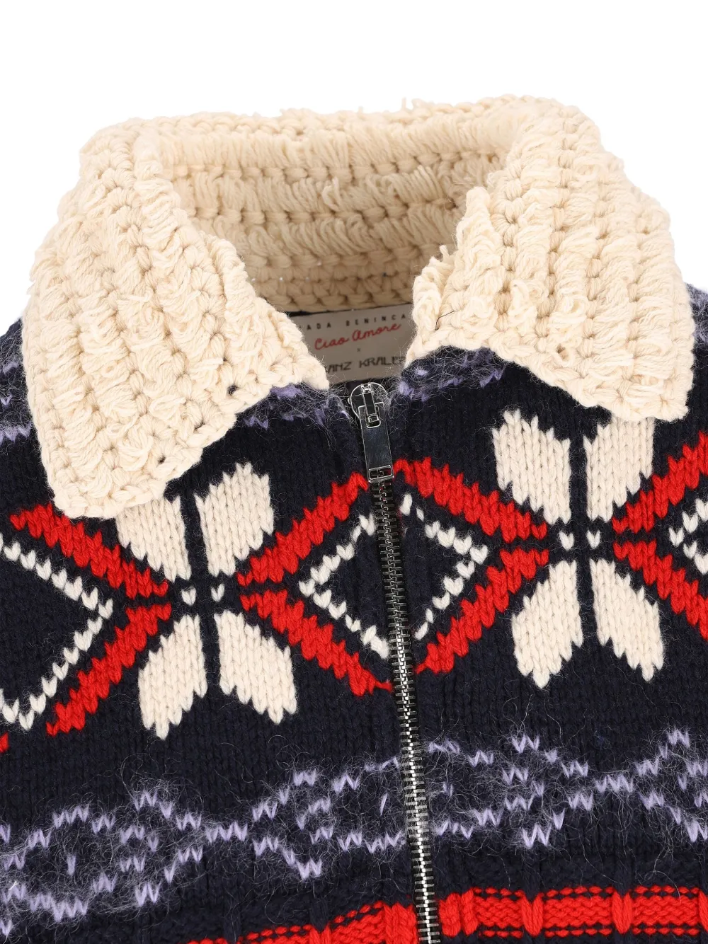 Giada Benincasa Fair Isle-pattern Zip-up Cardigan In Brown