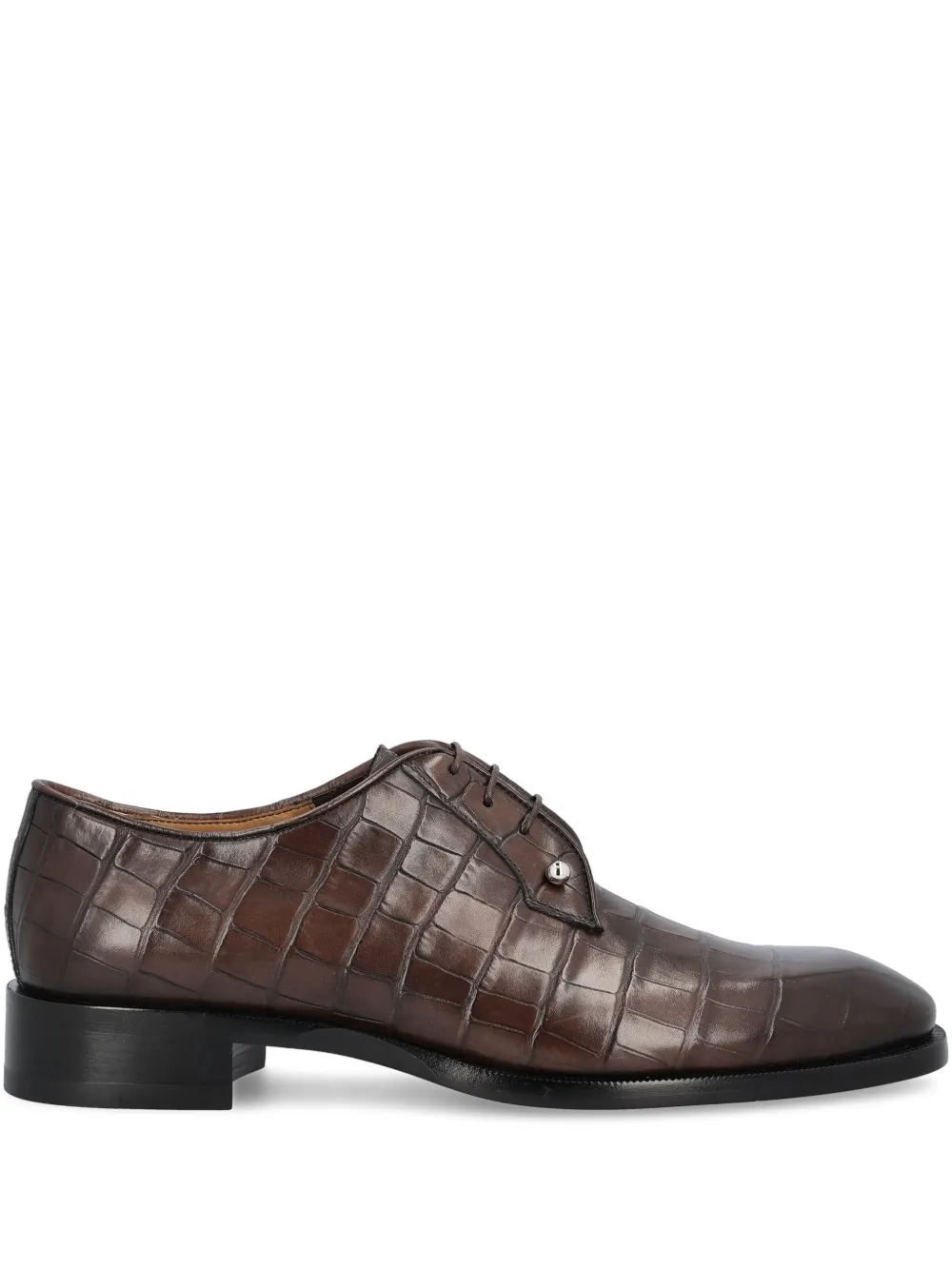Christian Louboutin crocodile-embossed derby shoes | Brown | Image 1