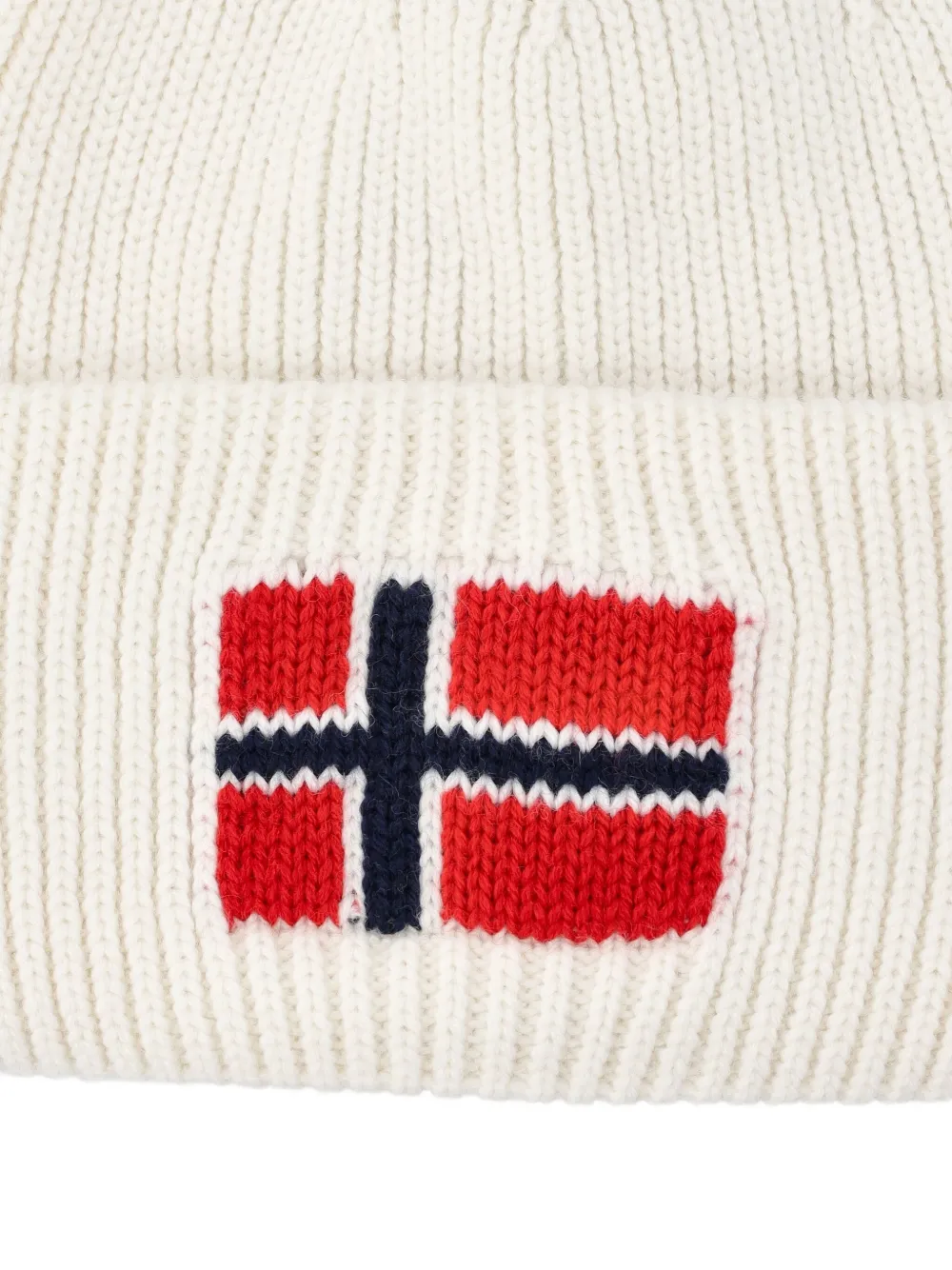 Napapijri Norwegian-flag Embroidered Beanie In Neutral