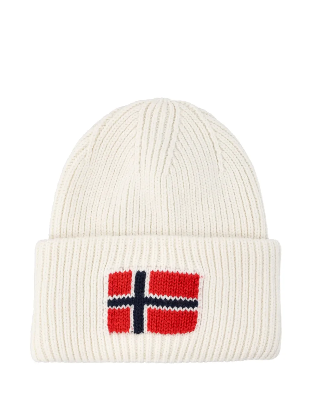 Napapijri Norwegian-flag Embroidered Beanie In Neutral