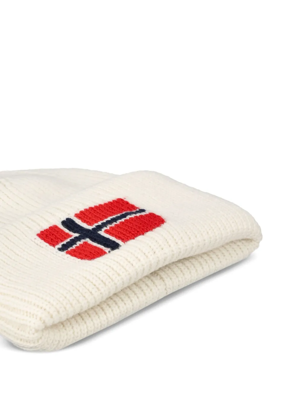 Napapijri Norwegian-flag Embroidered Beanie In Neutral