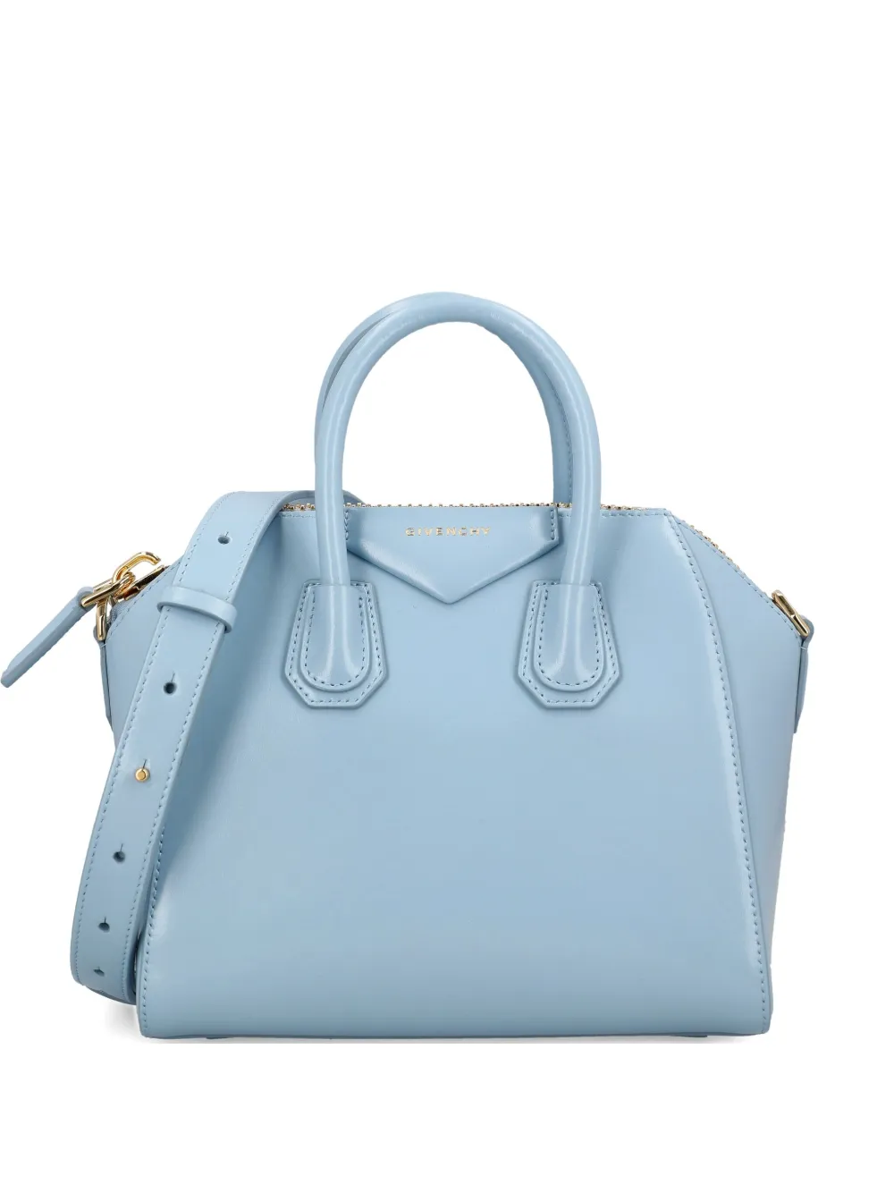 Givenchy Mini Antigona Leather Tote Bag In Blue