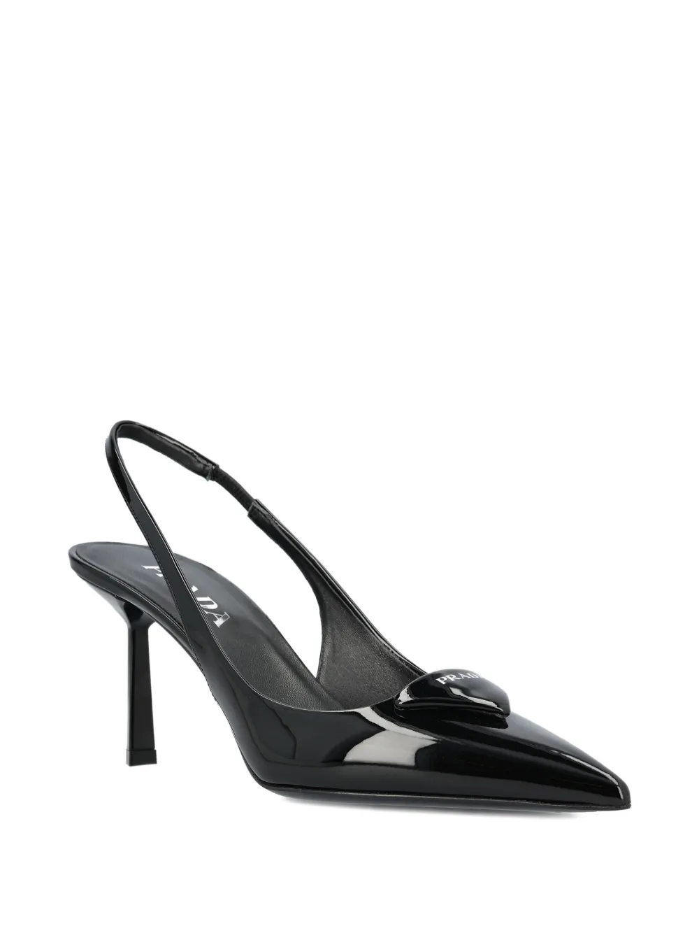 Prada 75 mm leren pumps met hak Zwart