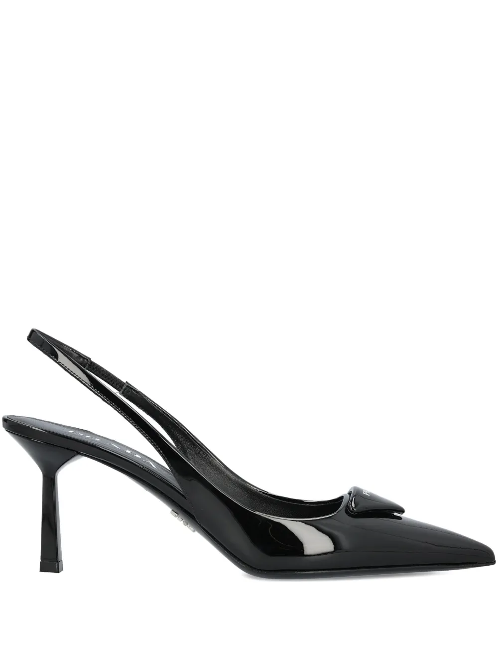 Prada 75 mm leren pumps met hak Zwart