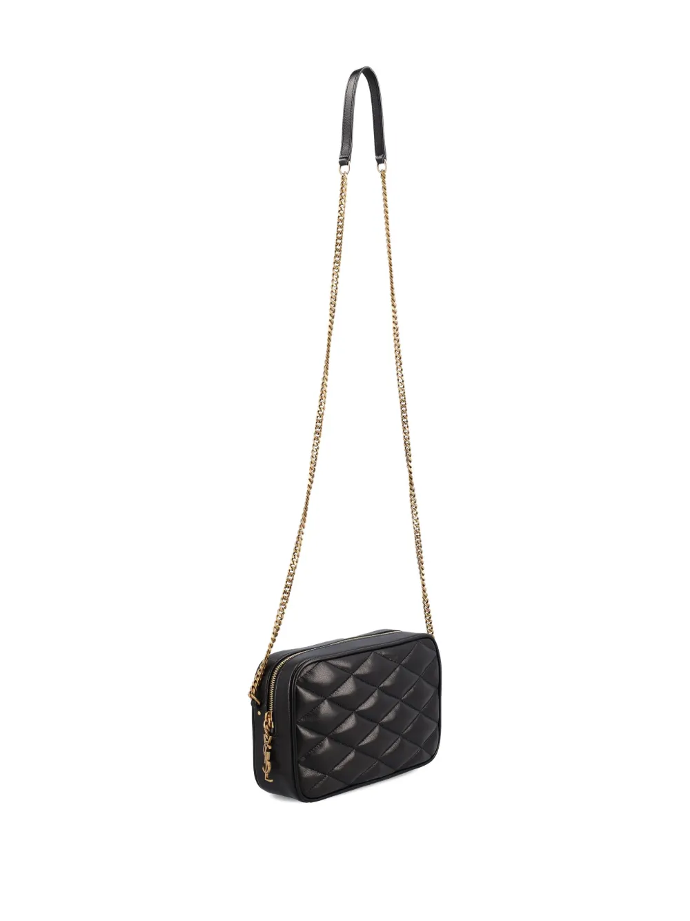 Saint Laurent Quilted Leather Camera Bag Small Leather Goods Black In Black