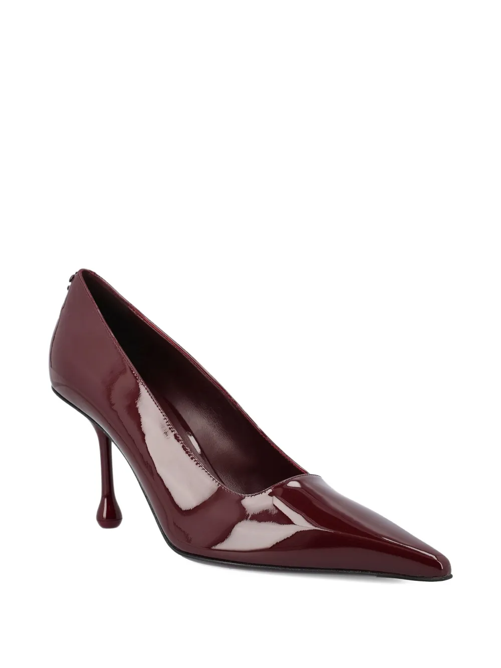 Jimmy Choo 80mm Ixia Patent-leather Pointed-toe Pumps In Burgundy