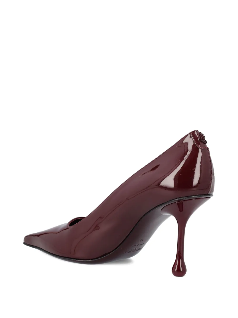 Jimmy Choo 80mm Ixia Patent-leather Pointed-toe Pumps In Burgundy