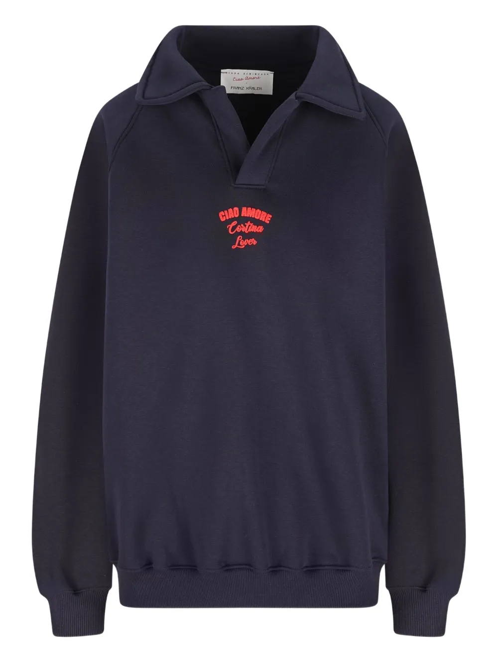 Giada Benincasa embroidered polo-neck top | Blue | Image 1
