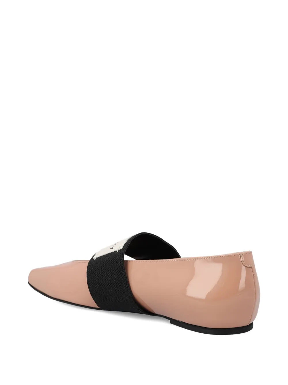 Givenchy Sliced Square Ballerinas In Patent Leather In Neutral