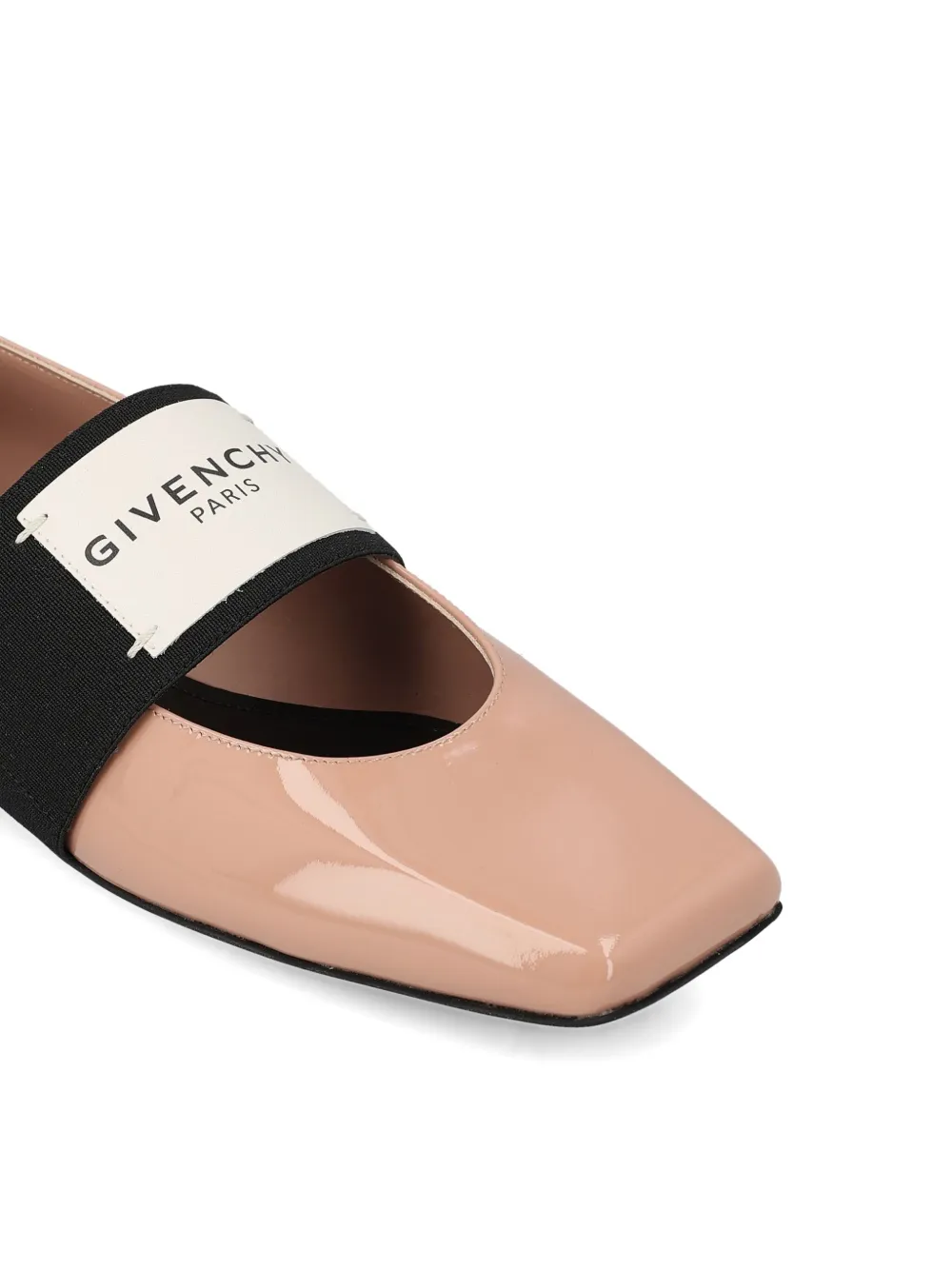 Givenchy Sliced Square Ballerinas In Patent Leather In Neutral