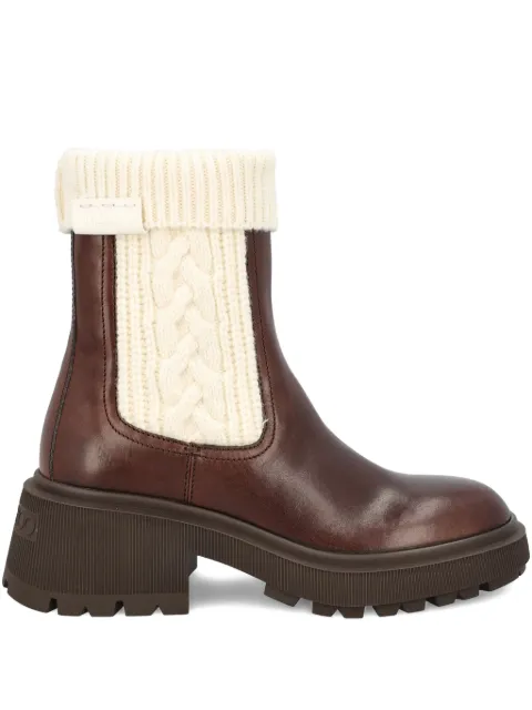 Jimmy Choo knit-trim leather boots