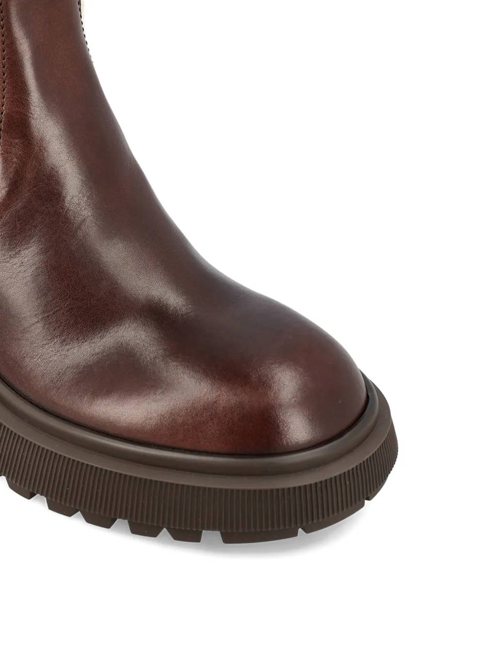 Jimmy Choo knit-trim leather boots Brown