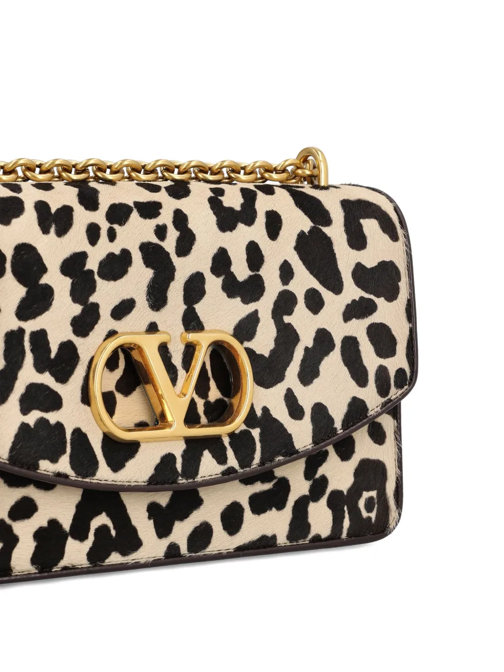 Valentino Vain Leopard-print Calf Hair Shoulder Bag In Neutral