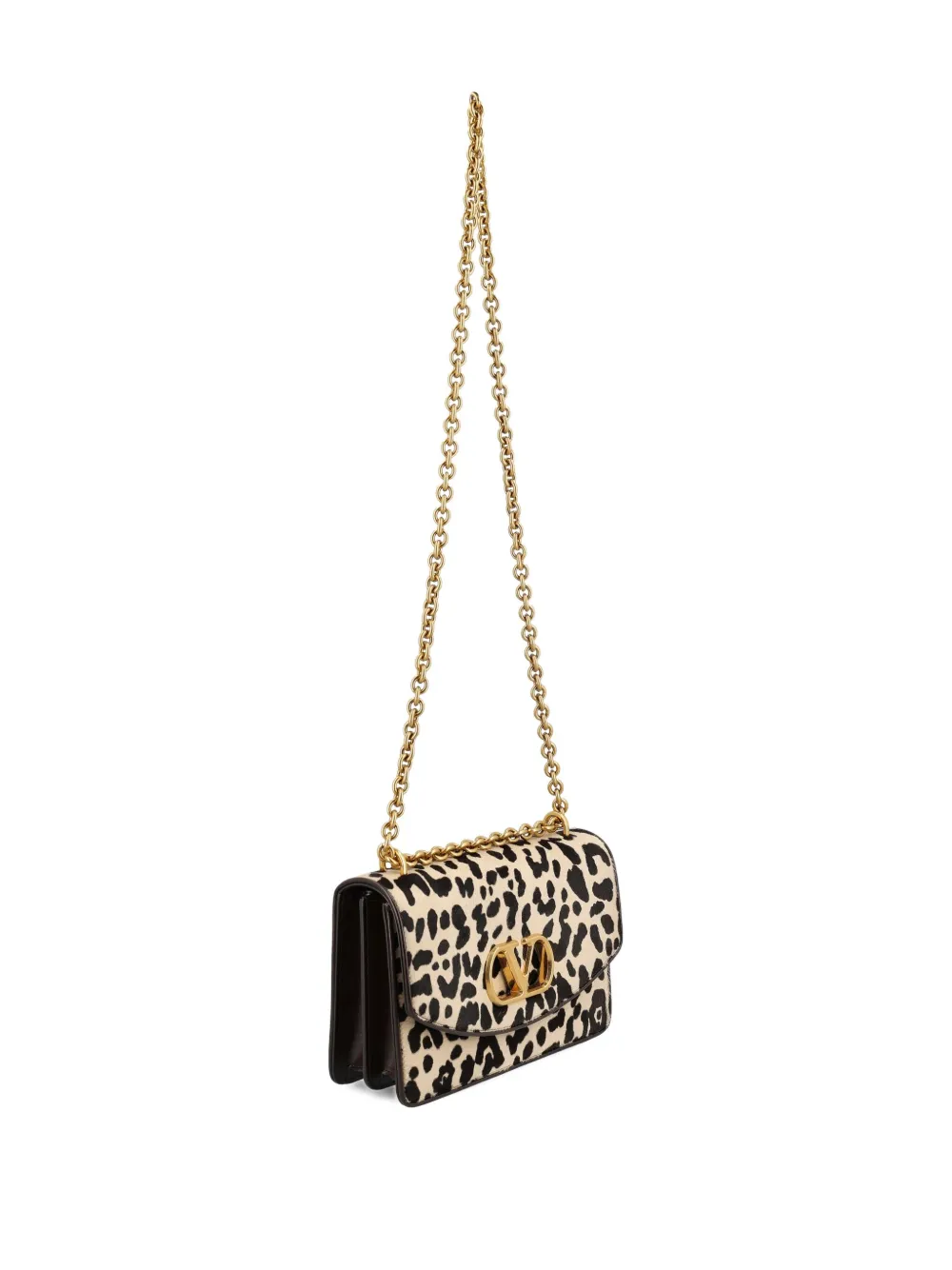 Valentino Vain Leopard-print Calf Hair Shoulder Bag In Neutral