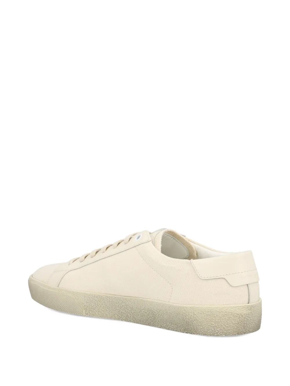 Saint Laurent Court Logo-embroidered Sneakers In Neutral