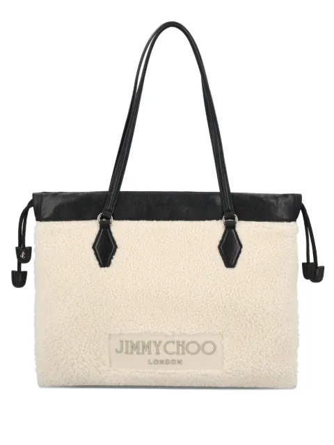Jimmy Choo drawstring-fastening shearling tote bag