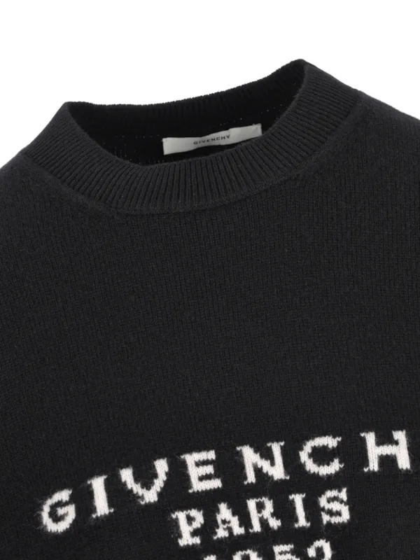 Givenchy Sweater In Wool Cashmere With Signature | Black | FARFETCH CA