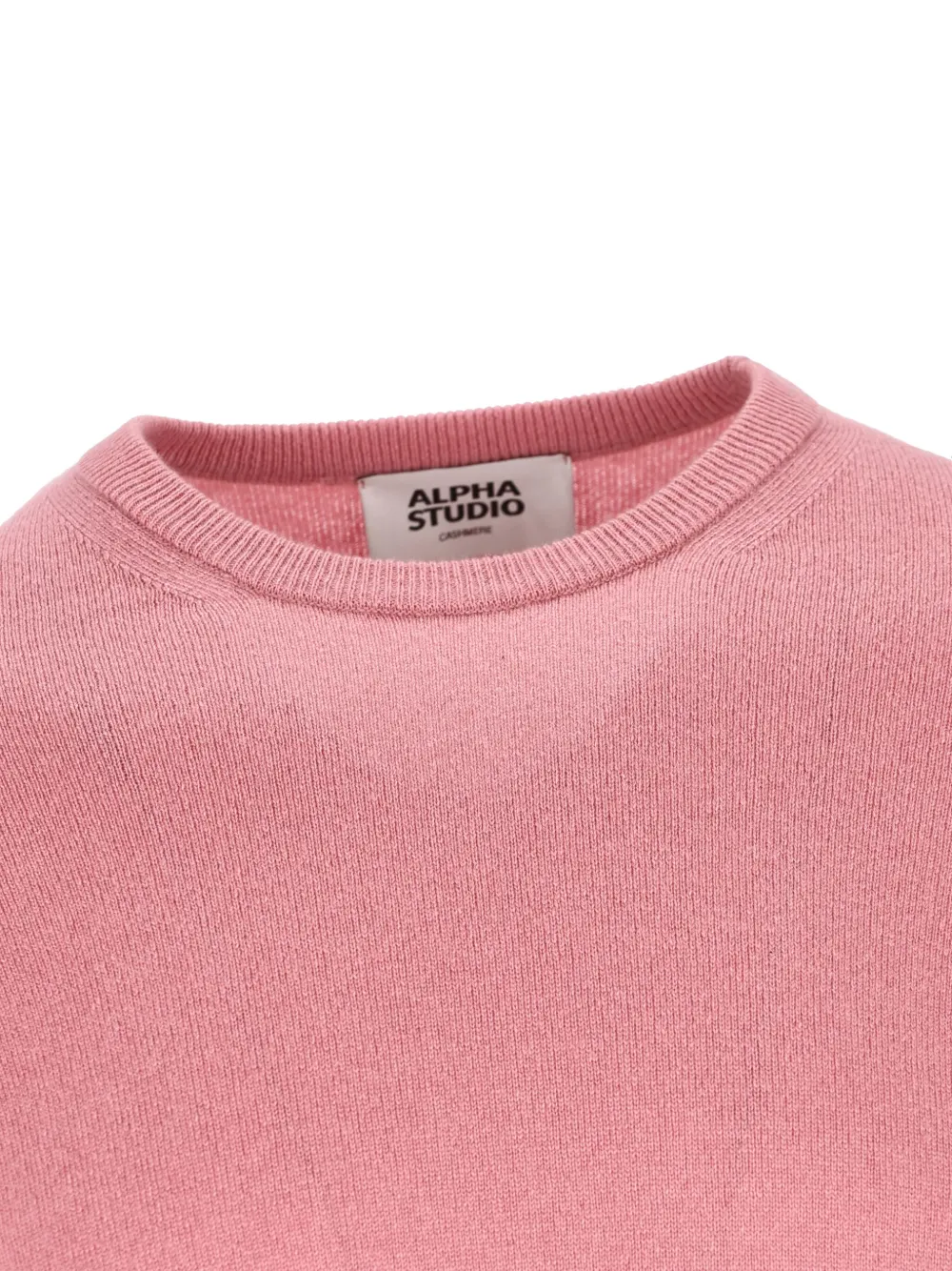 Alpha Studio Crew-neck Cashmere Sweater In Pink