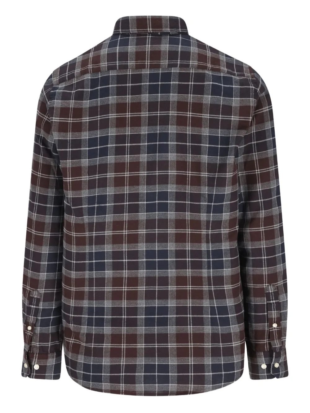 Barbour Check-pattern Cotton Shirt In Brown
