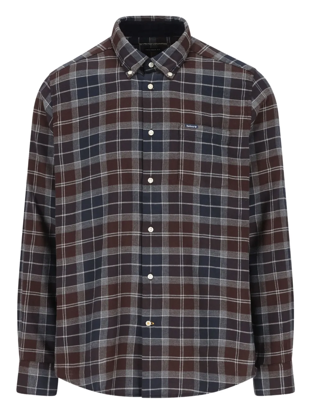 Barbour Check-pattern Cotton Shirt In Brown