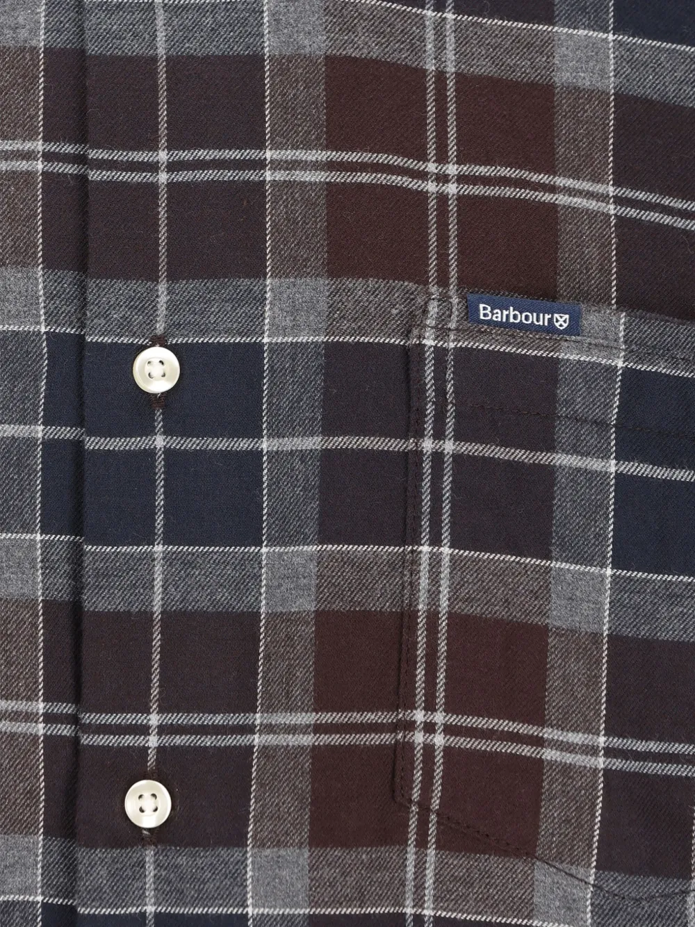 Barbour Check-pattern Cotton Shirt In Brown
