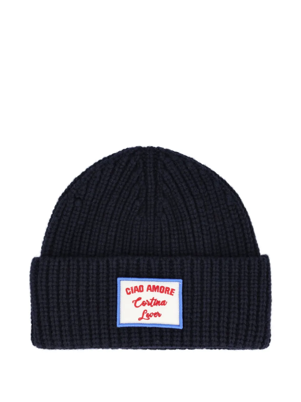 Giada Benincasa Ribbed-knit Logo Patch Beanie Hat In Black