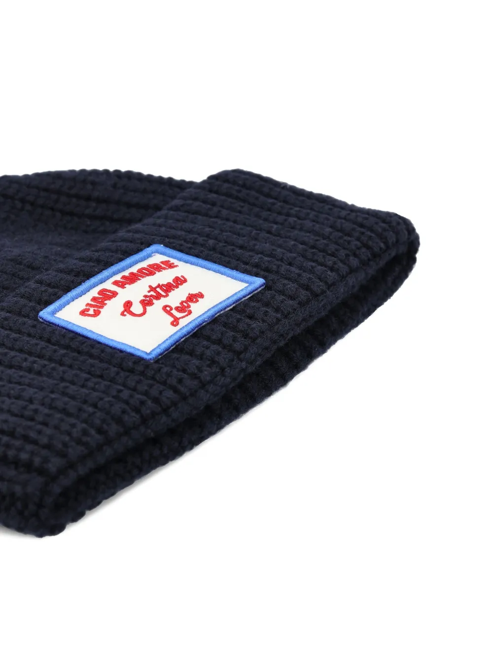 Giada Benincasa Ribbed-knit Logo Patch Beanie Hat In Black