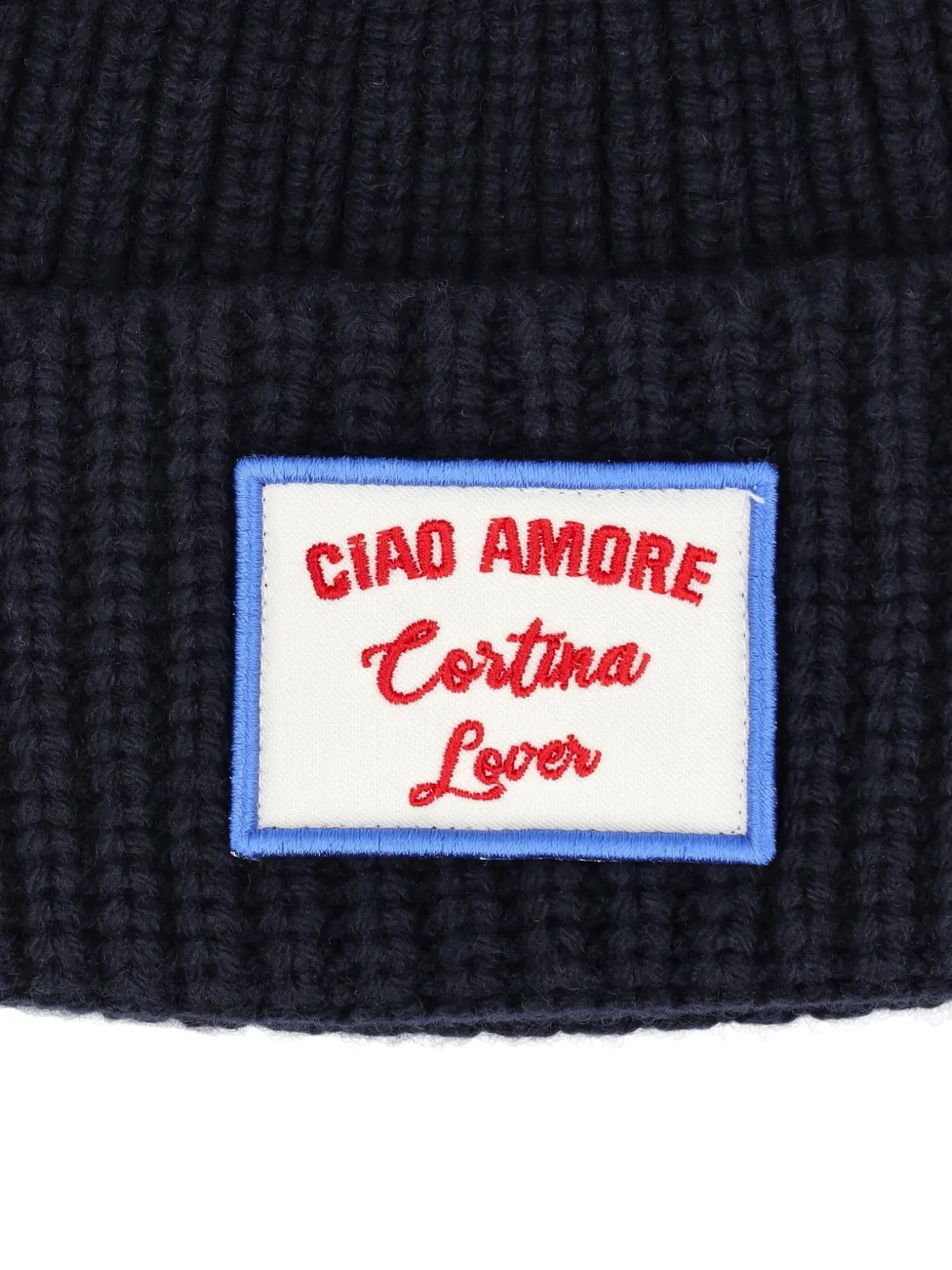 Giada Benincasa Ribbed-knit Logo Patch Beanie Hat In Black