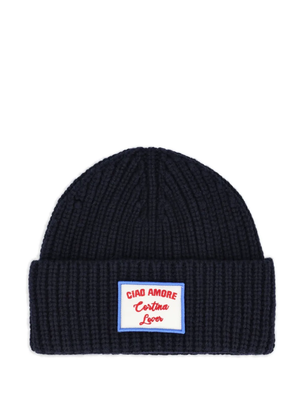 Giada Benincasa ribbed-knit logo patch beanie hat | Black | Image 1