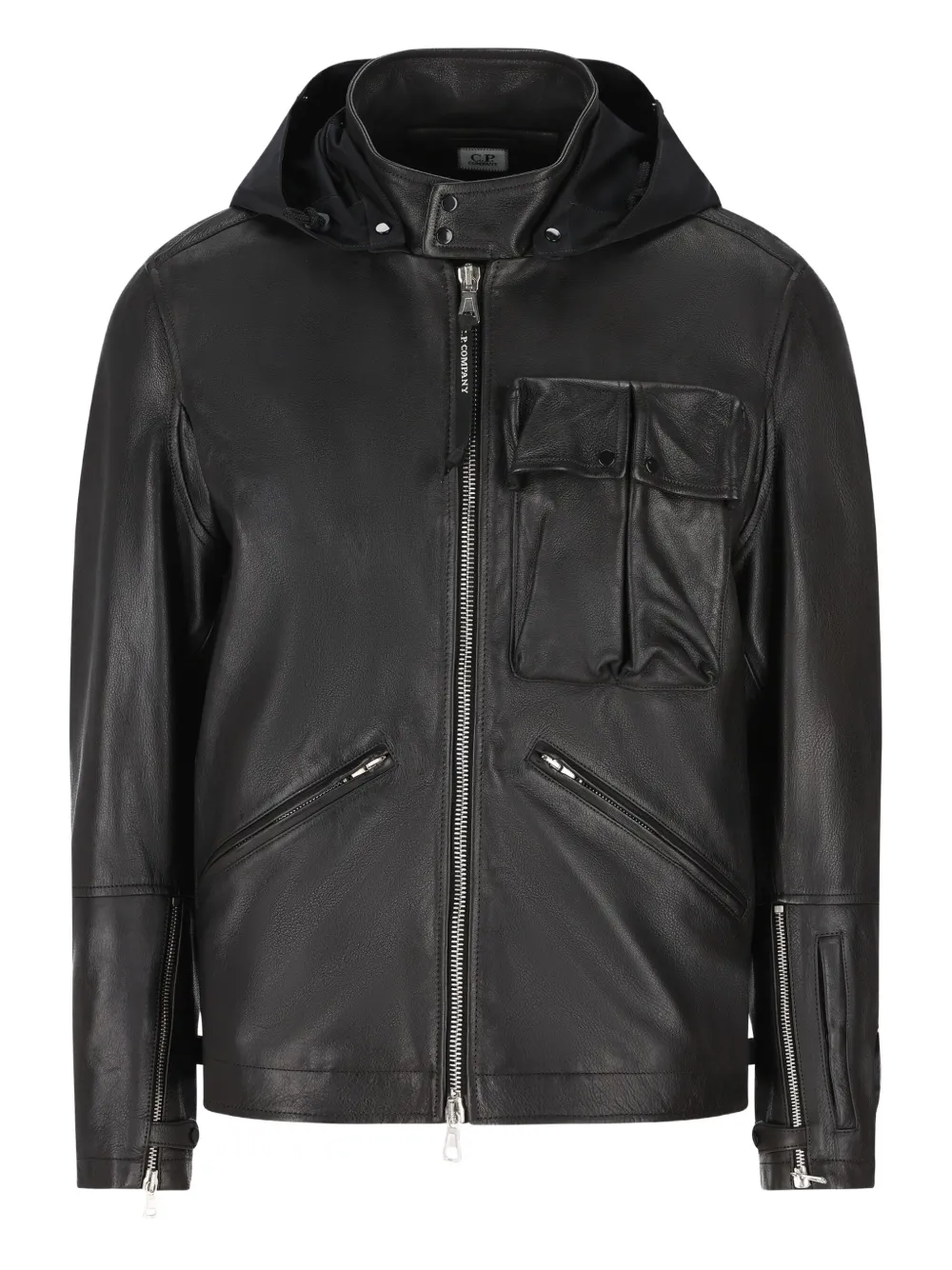 C.P. Company goggle-detail leather jacket | Black | Image 1