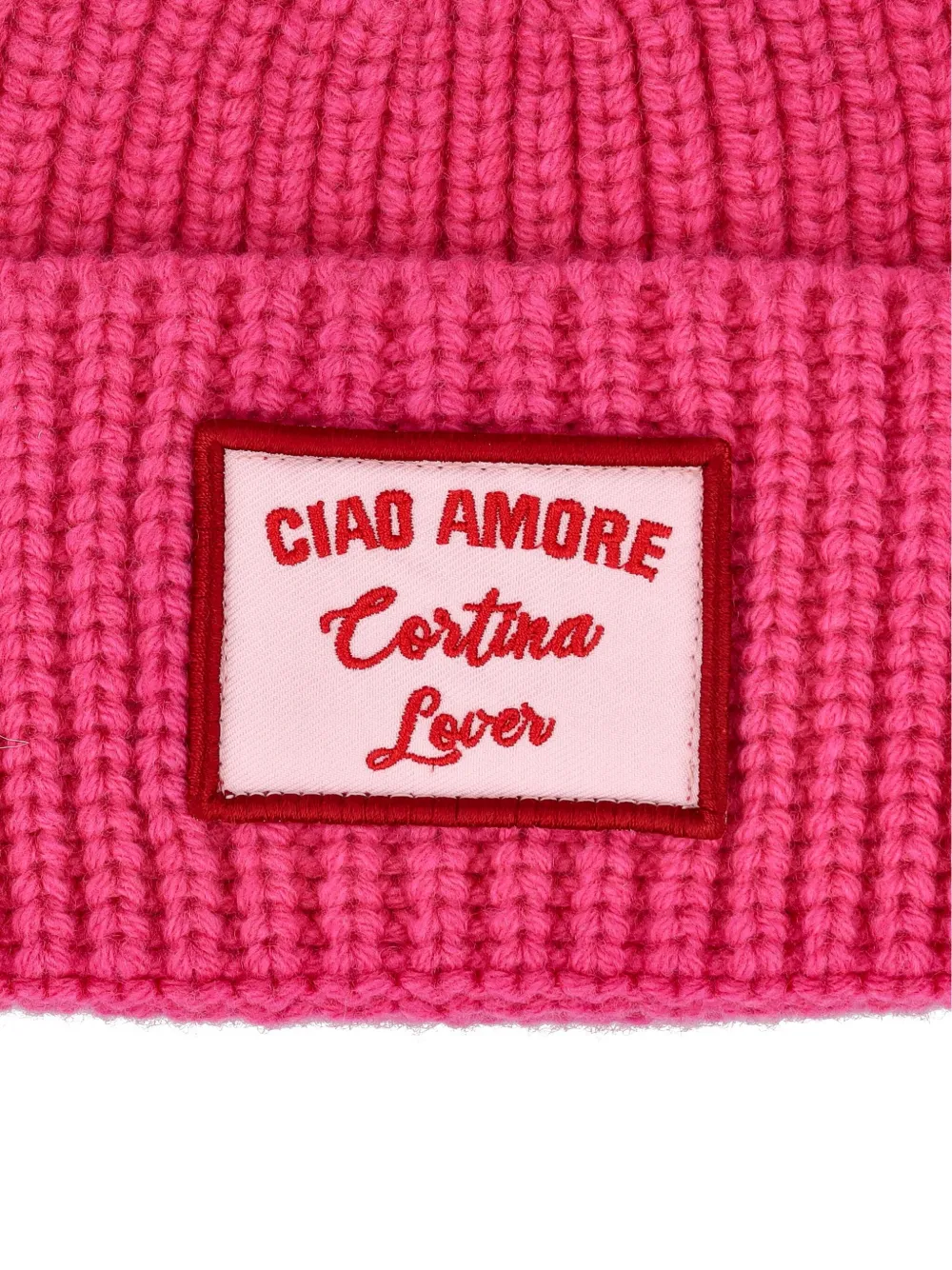 Giada Benincasa Ribgebreide hoed met patch Roze